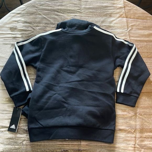 Adidas Little Boys Zip Front Essential Fleece Hoodie and Jogger - Picture 11 of 16